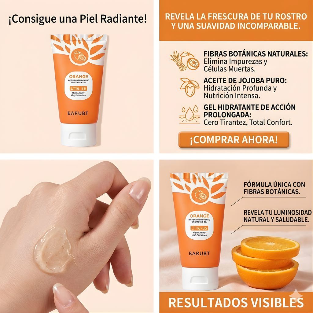 Gel Exfoliante de Naranja para Rostro y Cuerpo, 50G