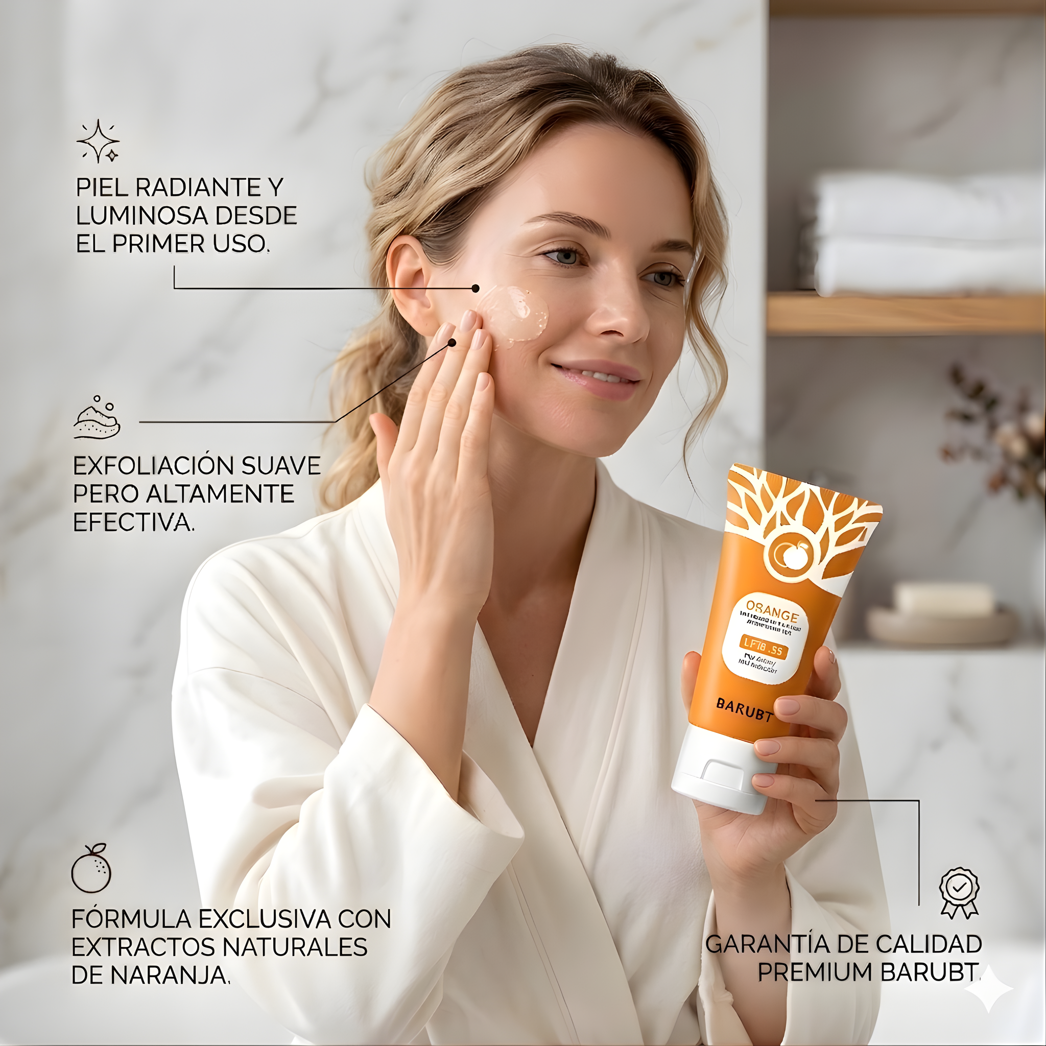Gel Exfoliante de Naranja para Rostro y Cuerpo, 50G